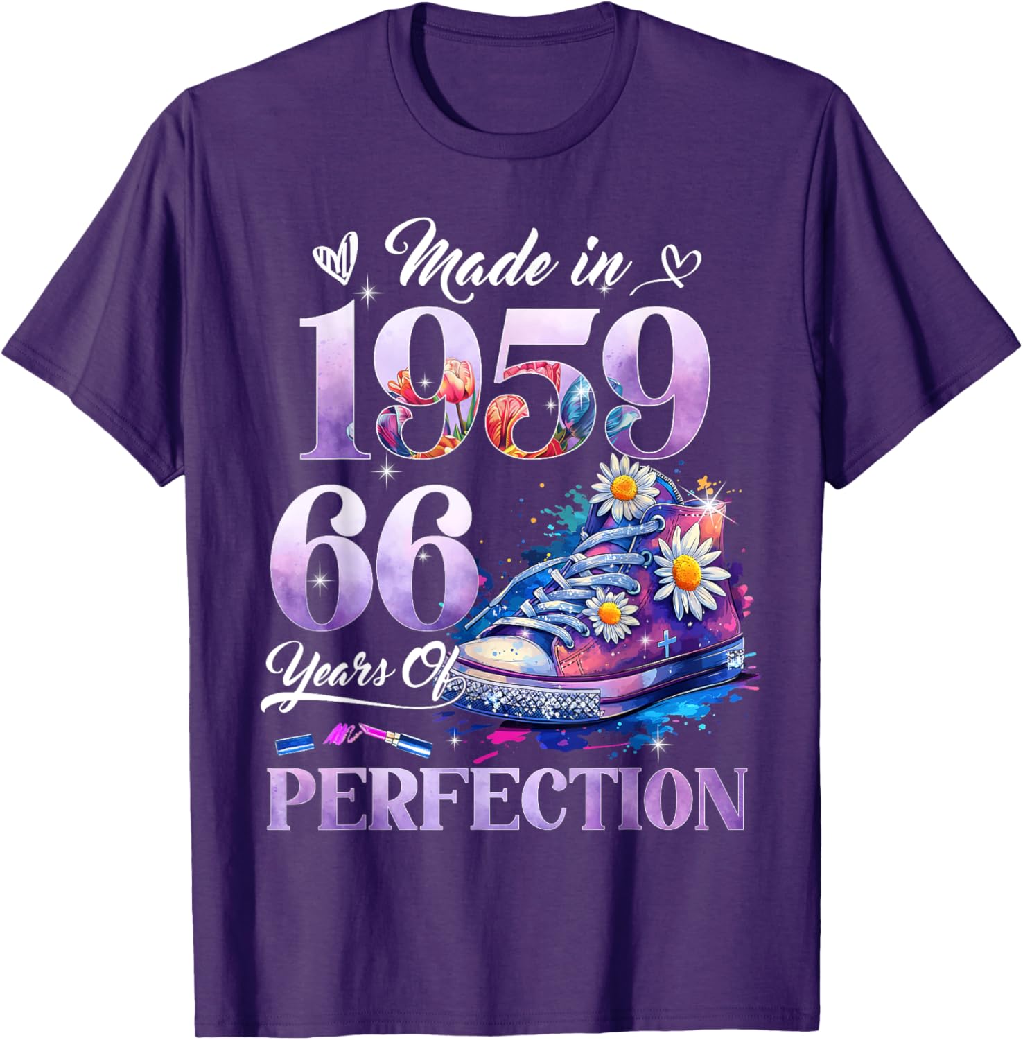 Floral 66th Birthday T-Shirt for Women Made in 1959 Unique Gift - 2