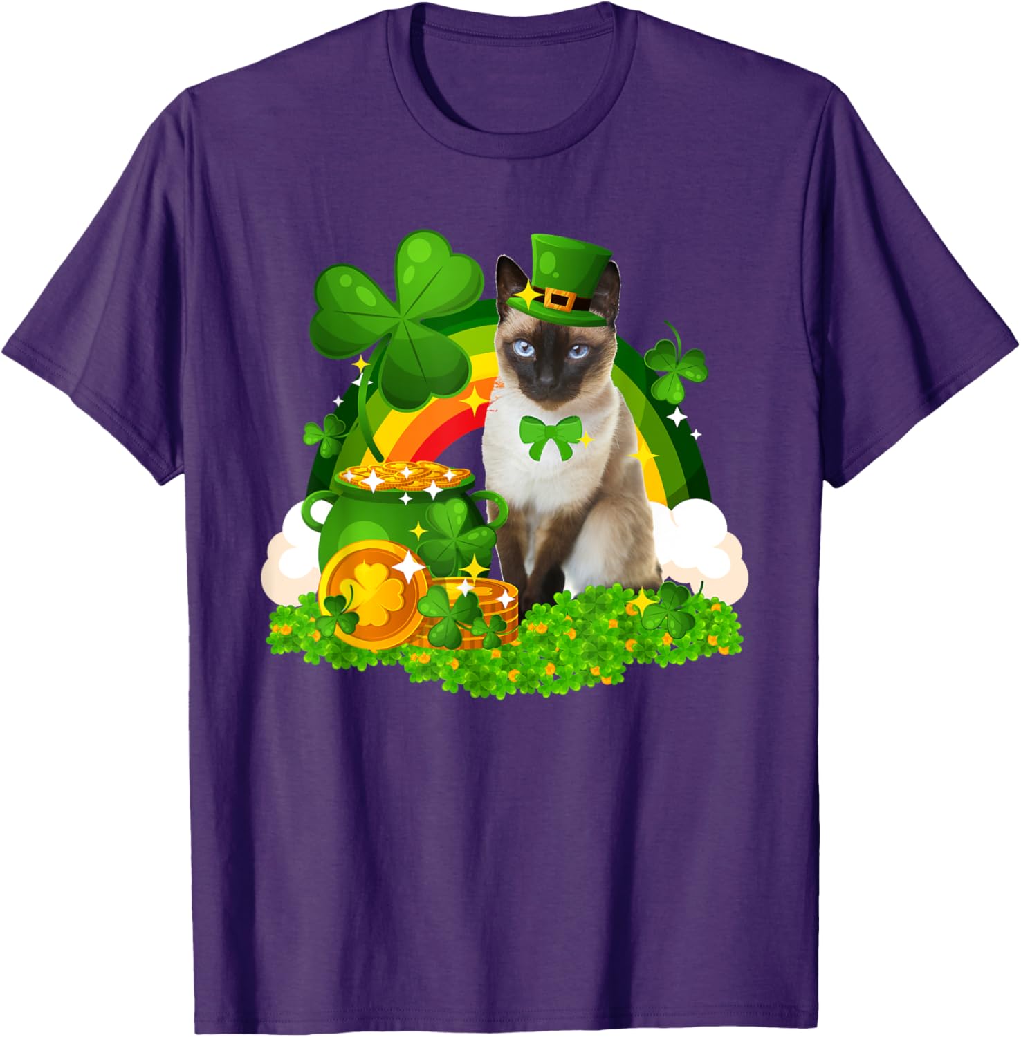 Adorable Leprechaun Siamese Cat St Patrick's Day T-Shirt for Cat Lovers - 12