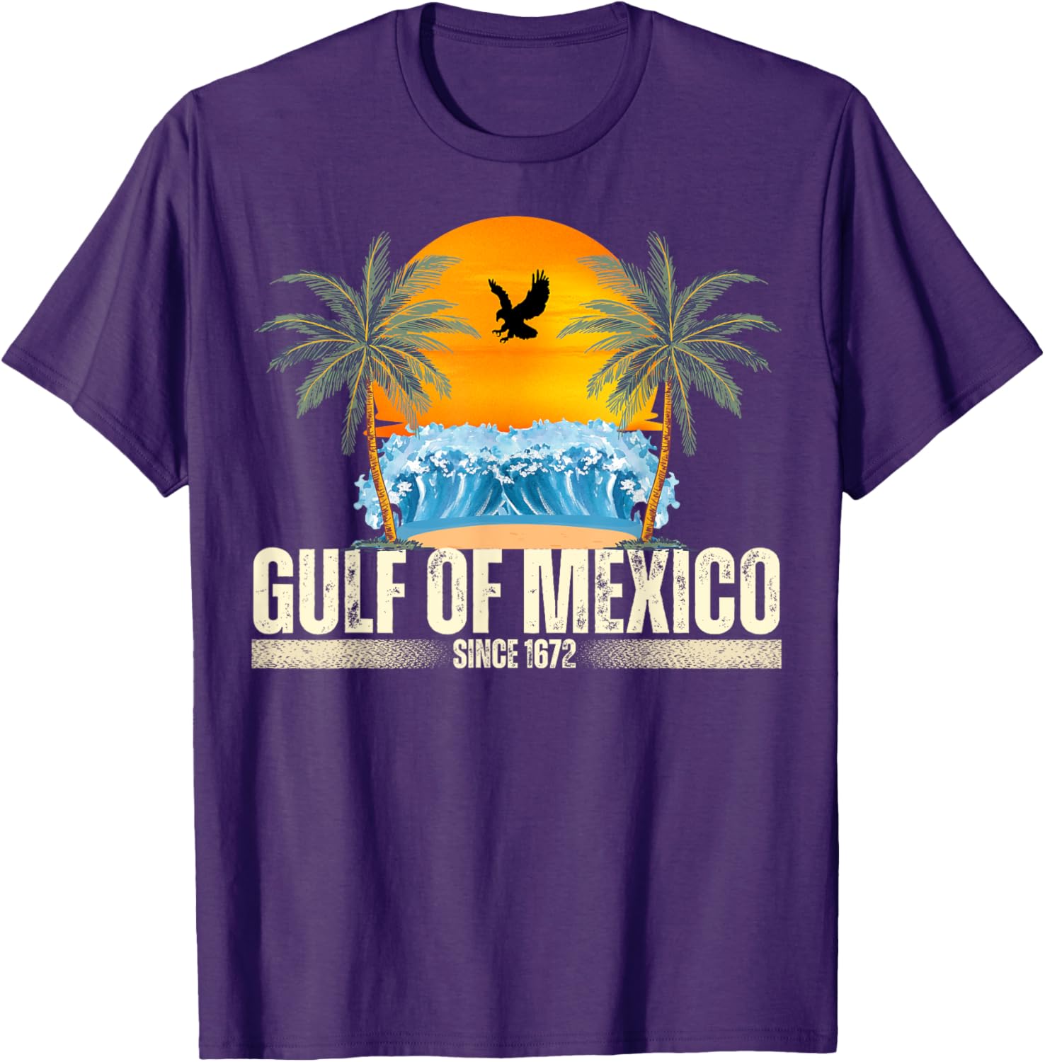 Vintage Gulf of Mexico Beach T-Shirt Since 1672 Retro Style Clothing - 8