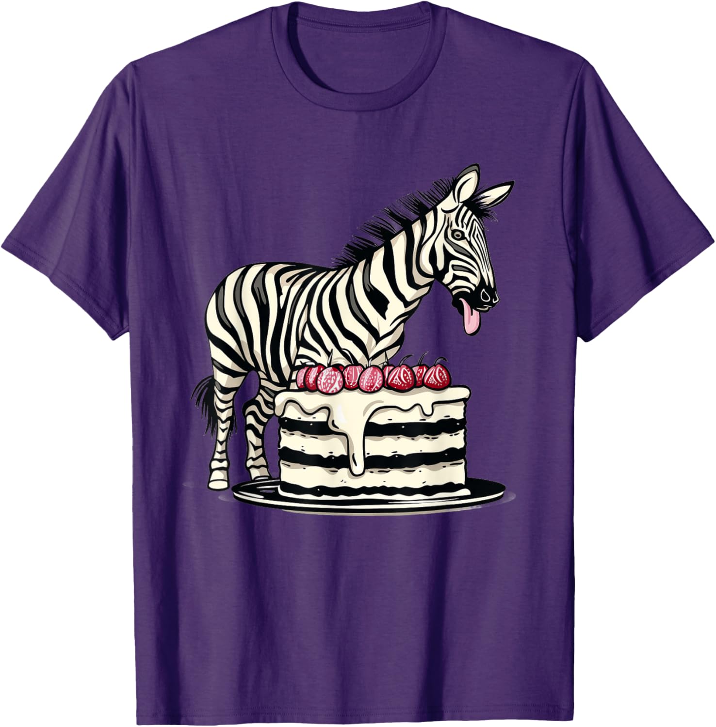 Zebra Cake Funny T-Shirt for Fun-Loving Foodies and Animal Lovers - 9