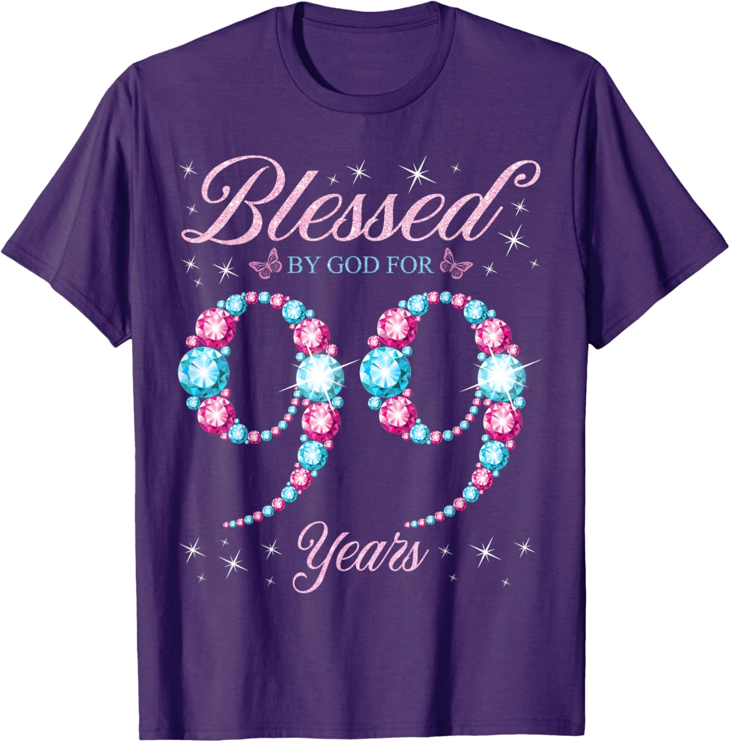 Blessed By God 99th Birthday Queen T-Shirt for Celebrating Her Legacy - 2