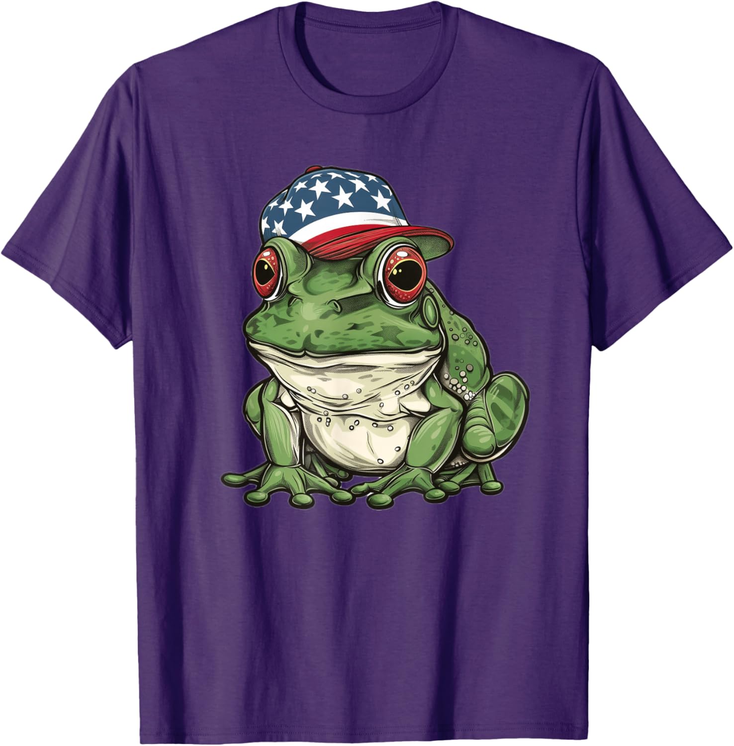 American Bullfrog T-Shirt with USA Hat β Fun and Unique Apparel - 4