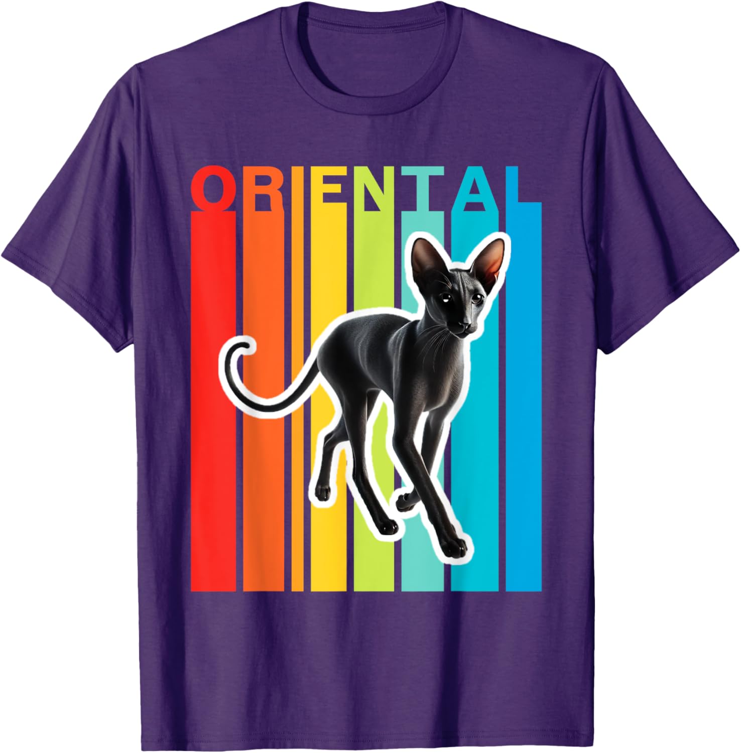 Colorful Oriental Cat T-Shirt for Cat Lovers β Trendy and Fun Apparel - 9