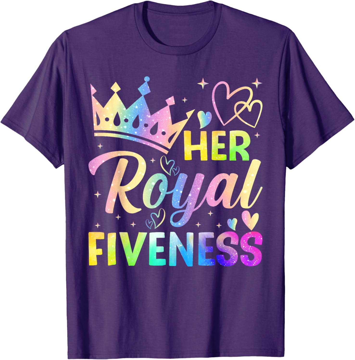 Her Royal Fiveness 5th Birthday T-Shirt for Girls Fun Celebration Outfit - 5