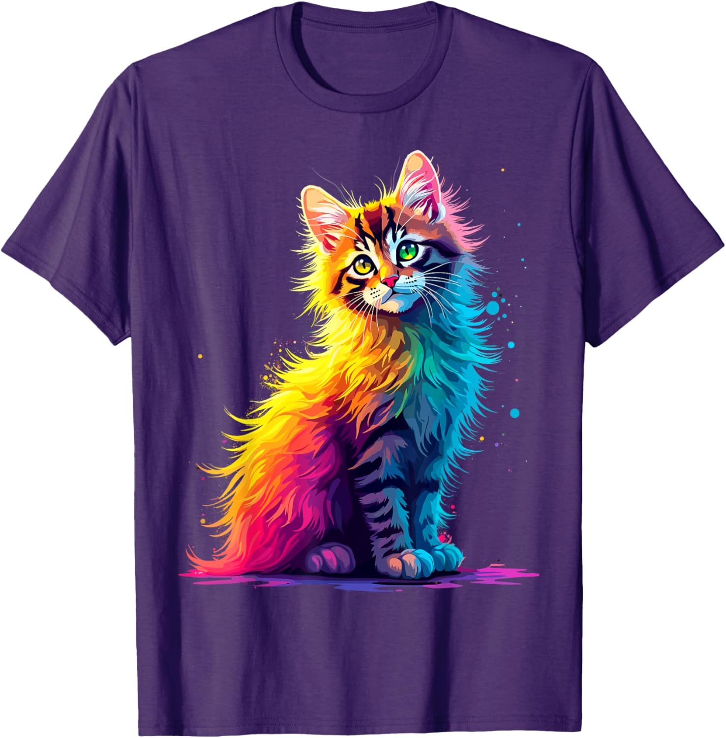 Colorful Cute Kitty T-Shirt for Cat Lovers - Fun Pop Art Design for All Ages - 27