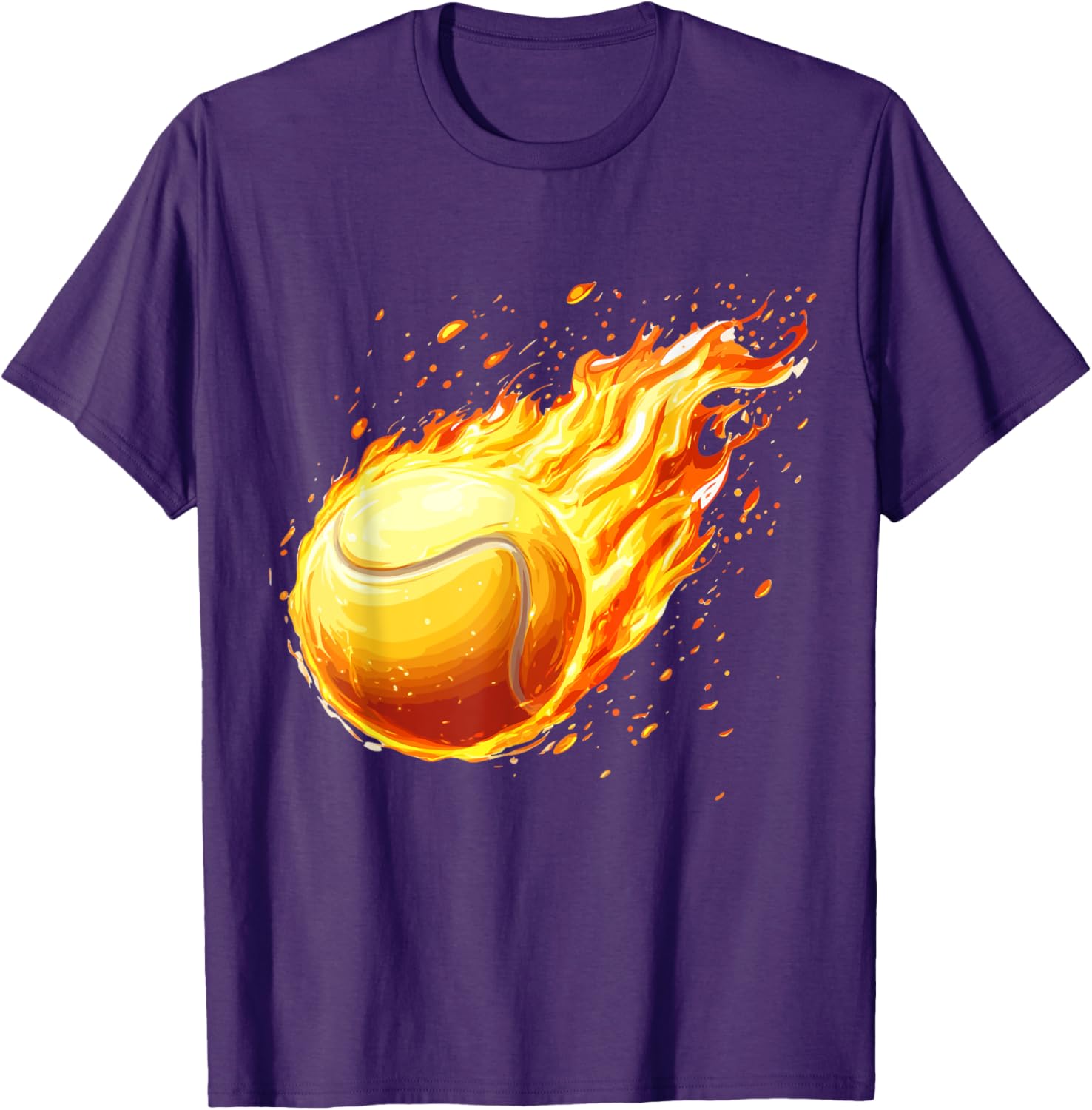 Burning Tennis Ball Fire Tee for Passionate Tennis Players - 13