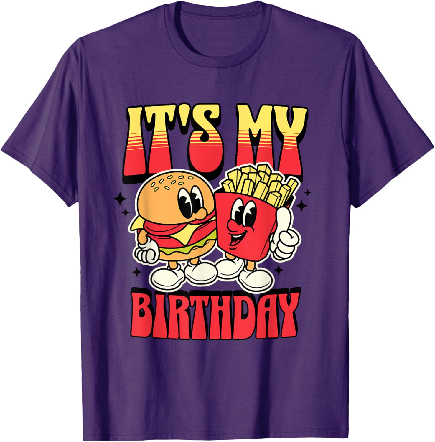 Burger Birthday Party T-Shirt for Fun Burger and Fries Lovers - 1