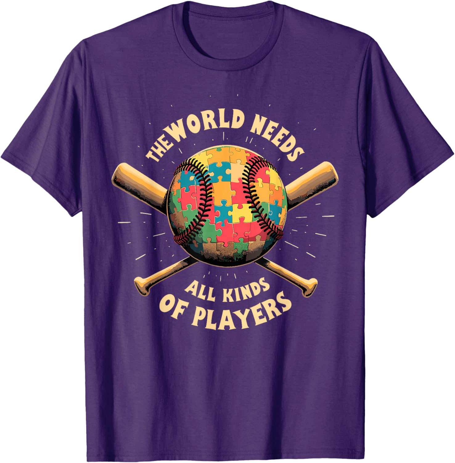 Autism Awareness Support T-Shirt for Baseball Players and Fans - 25