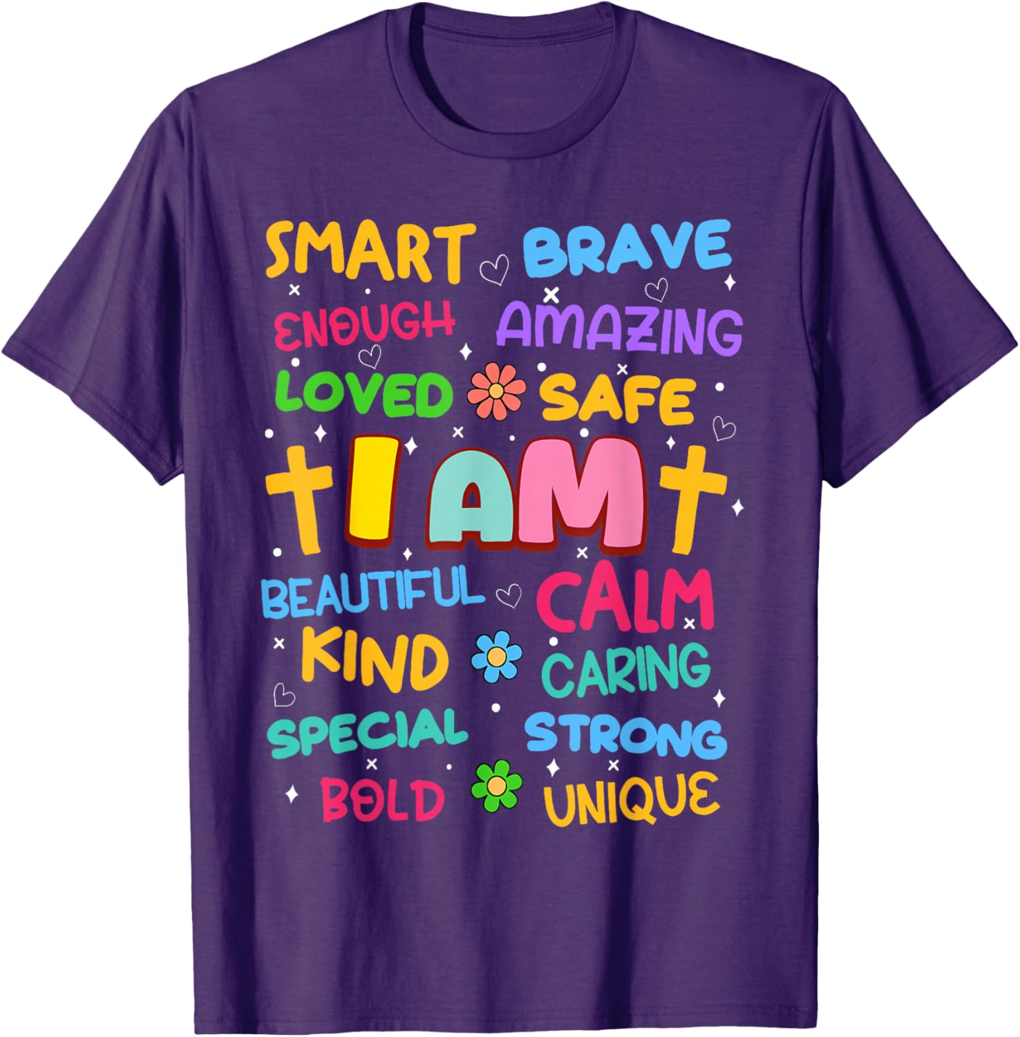 Colorful I Am Daily Affirmation T-Shirt for Christian Toddler Girls - 17