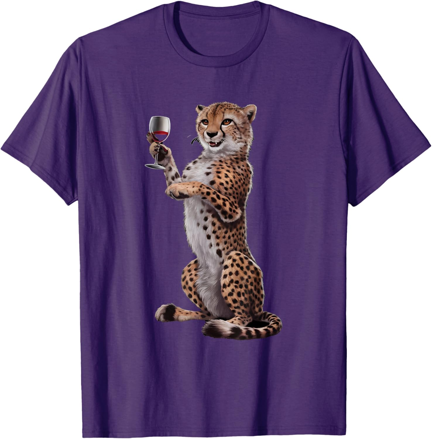 Cheetah Drinking Wine T-Shirt Fun Animal Lover Apparel for All Occasions - 12