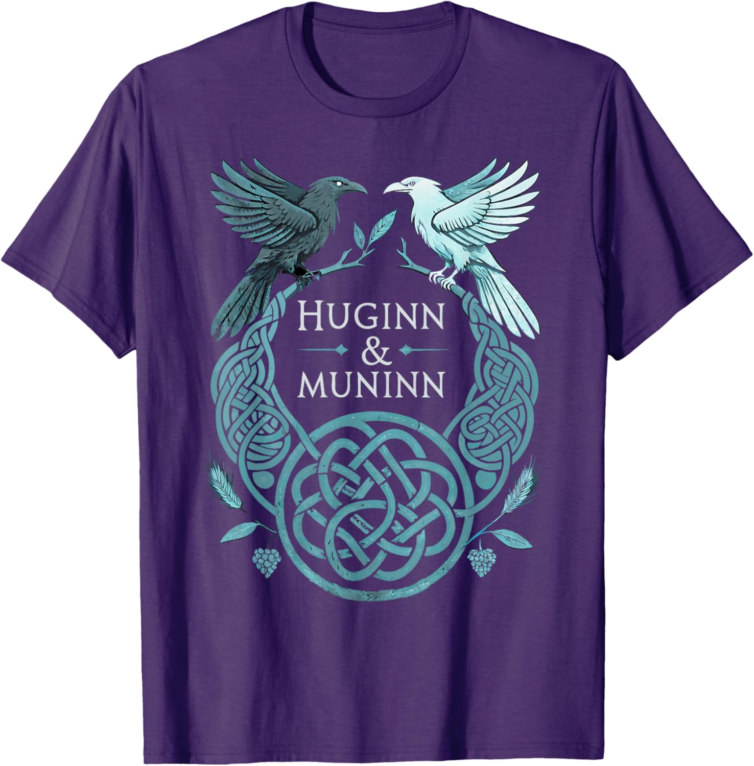 Celtic Viking Ravens T-Shirt with Huginn and Muninn Design - 13