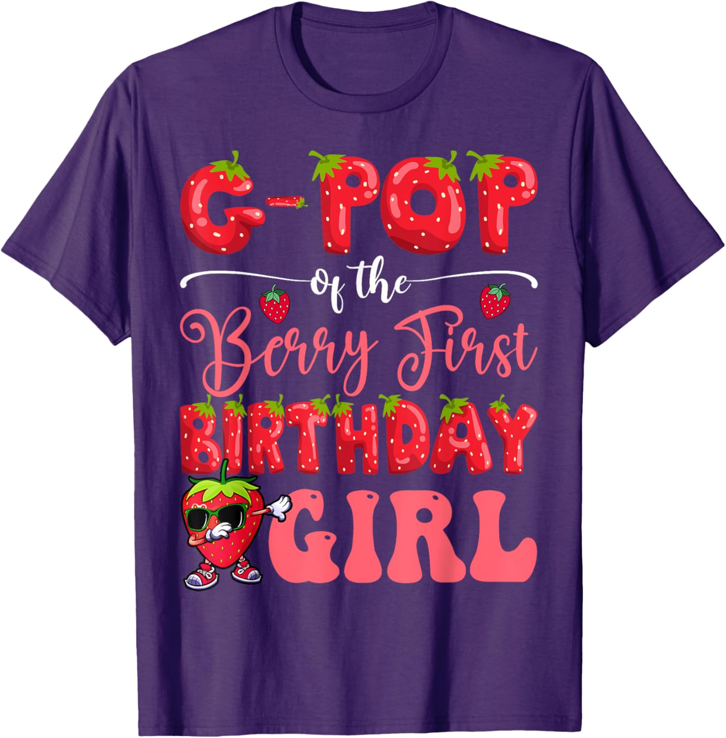 G-Pop Berry First Birthday Girl T-Shirt Sweet Strawberry Design - 4