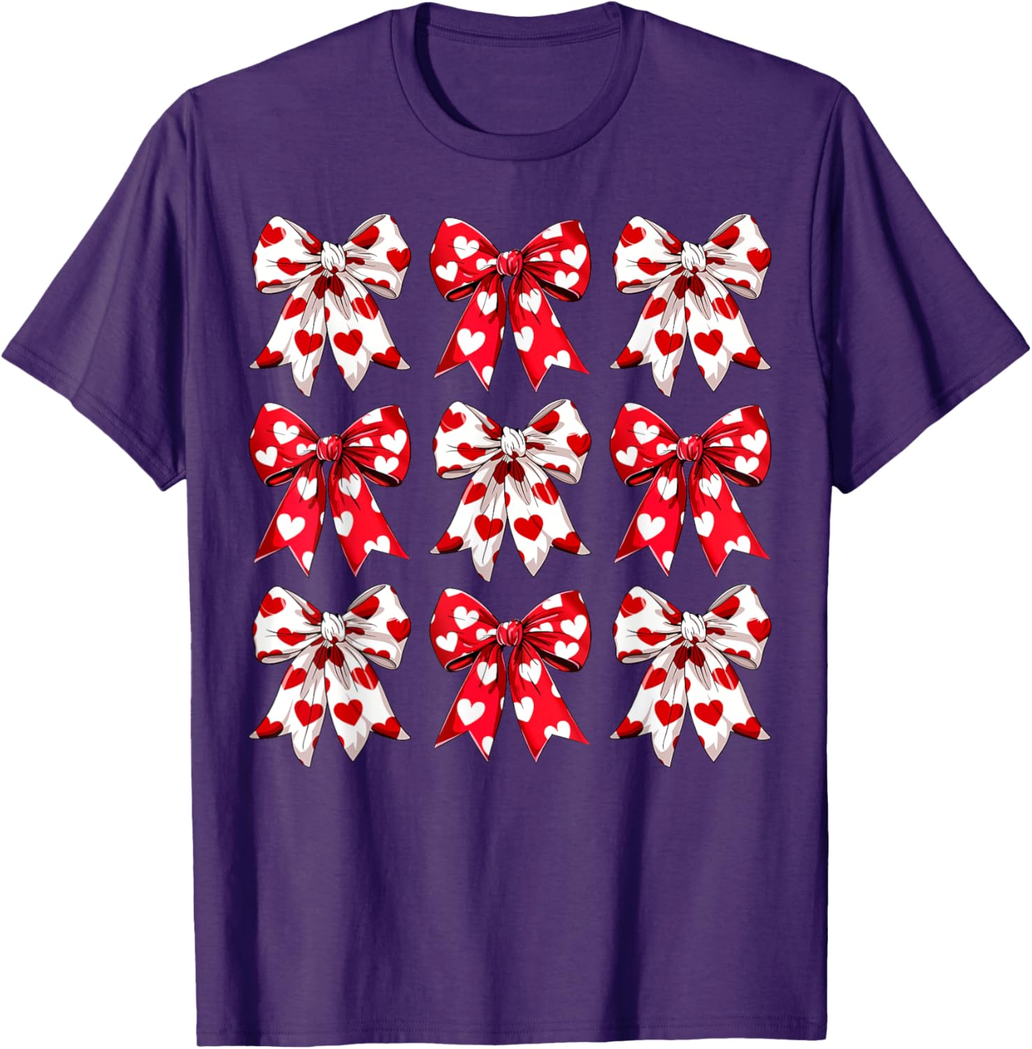 Valentine's Day Heart Bow T-Shirt for Women, Girls, Kids & Toddlers - 13