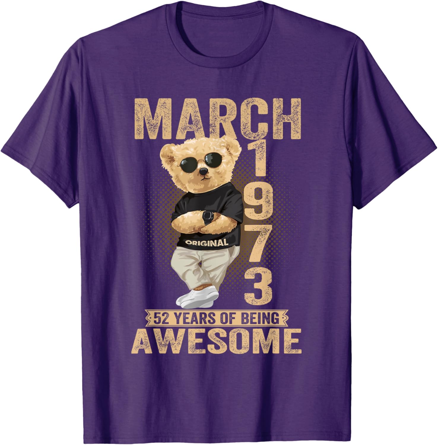 Awesome 1973 Teddy Bear T-Shirt for March 52nd Birthday Celebration - 1