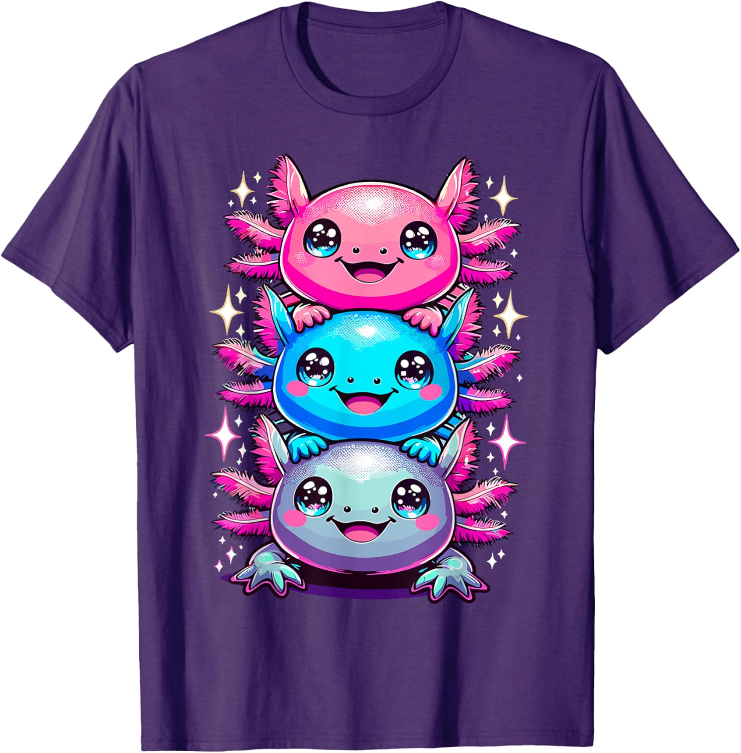 Colorful Axolotl Art T-Shirt for Nature Lovers and Animal Enthusiasts - 7
