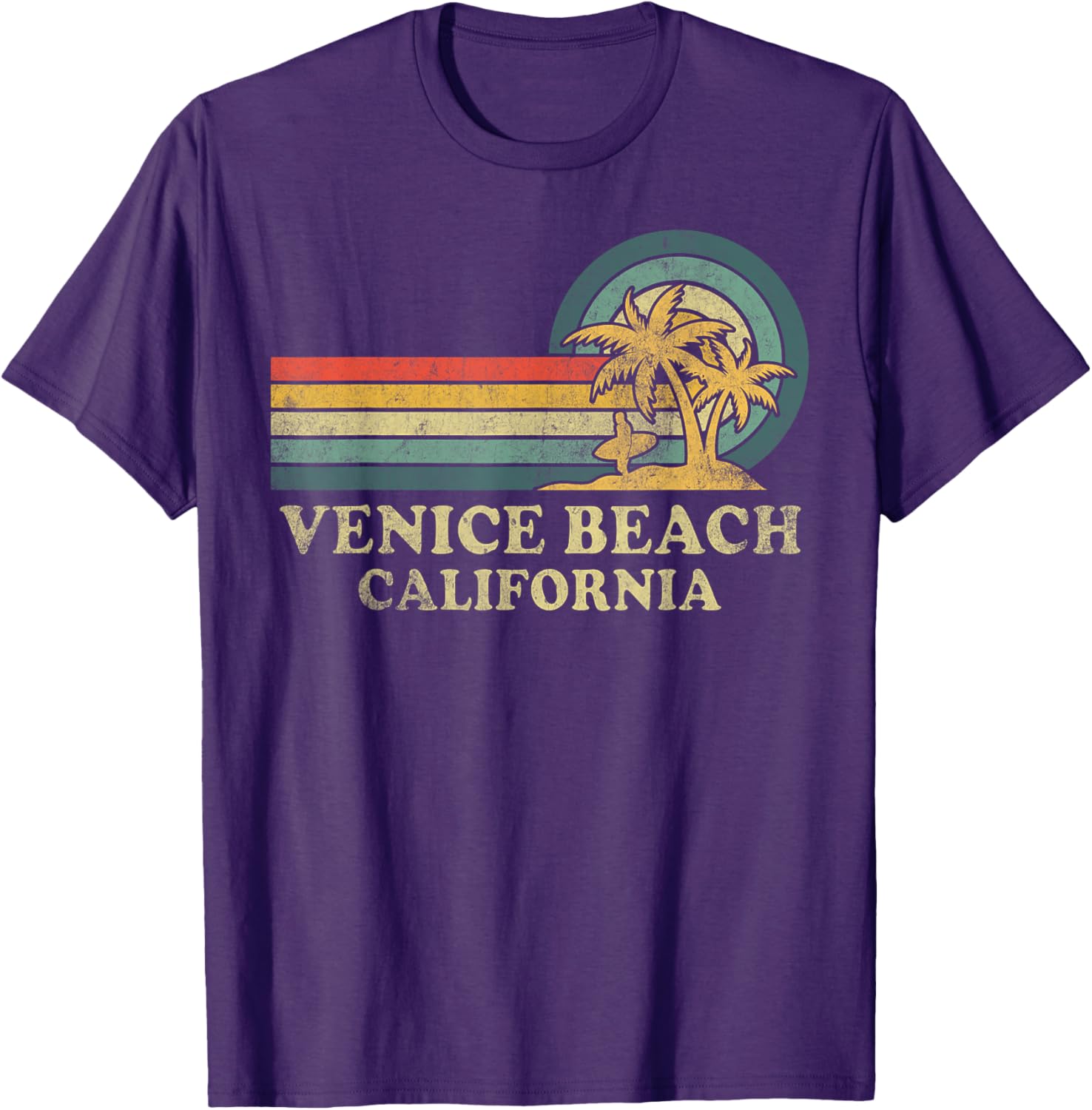 Vintage Venice Beach Family Vacation Palm Tree T-Shirt for Fun Lovers - 4