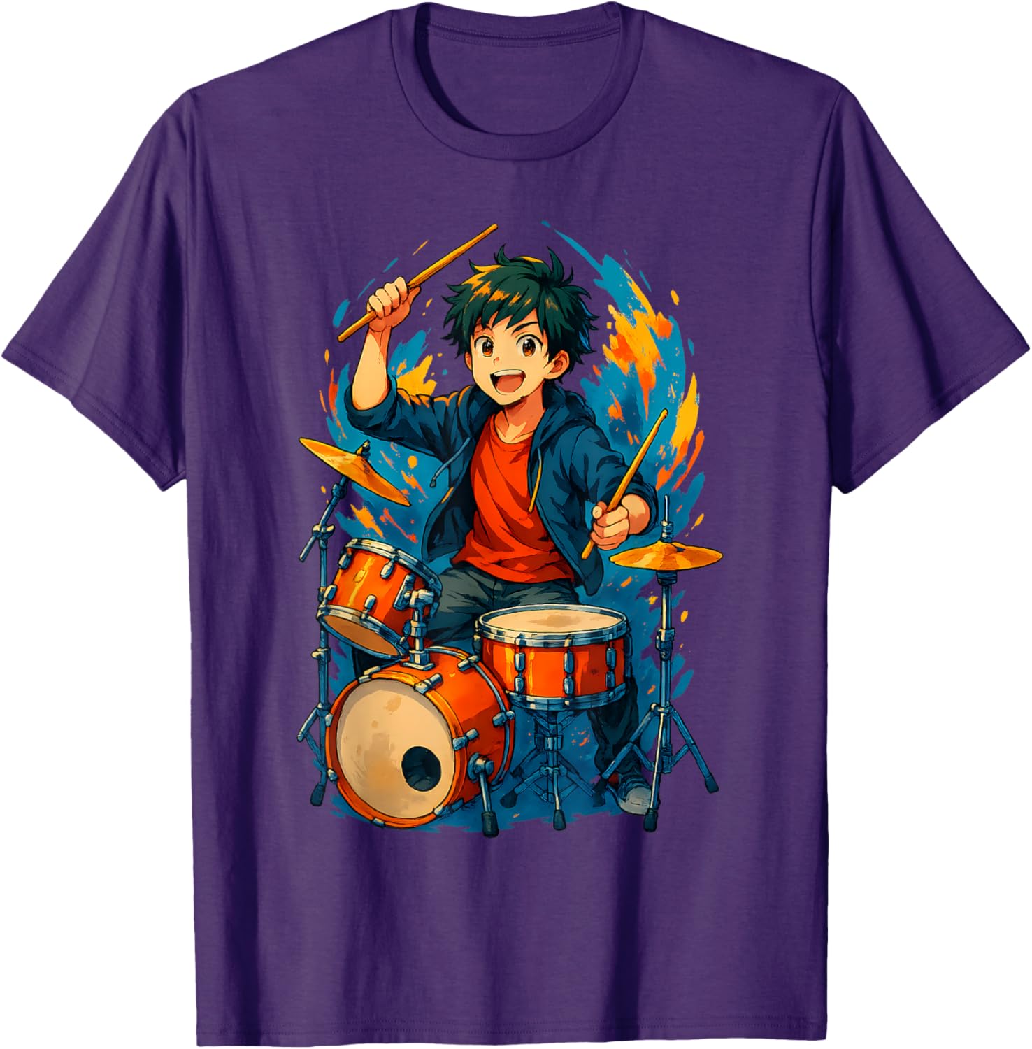 Anime Drummer Music T-Shirt for Music Lovers and Anime Fans - 7