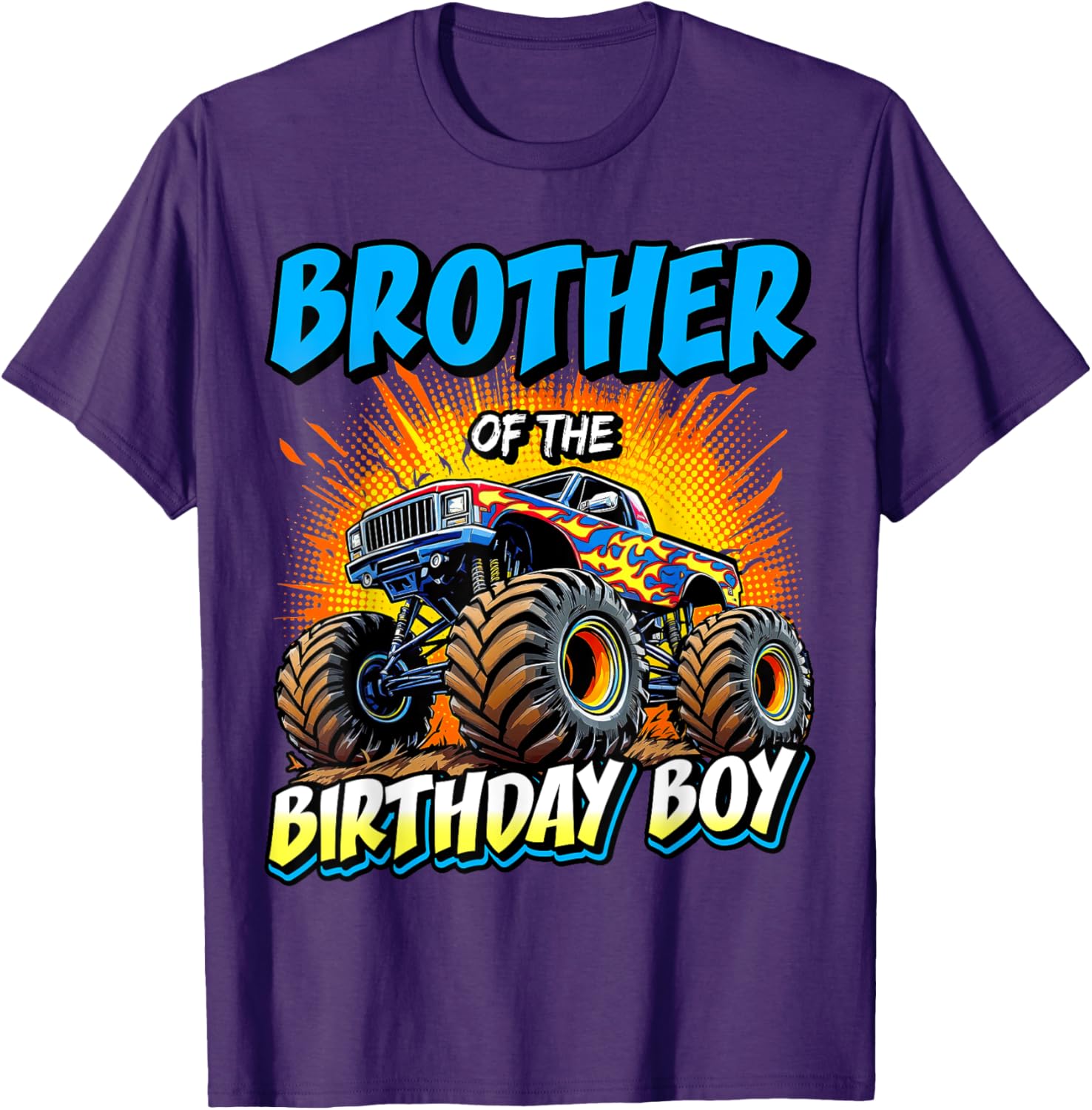 Brother of the Birthday Boy Monster Truck T-Shirt for Fun Celebrations - 6