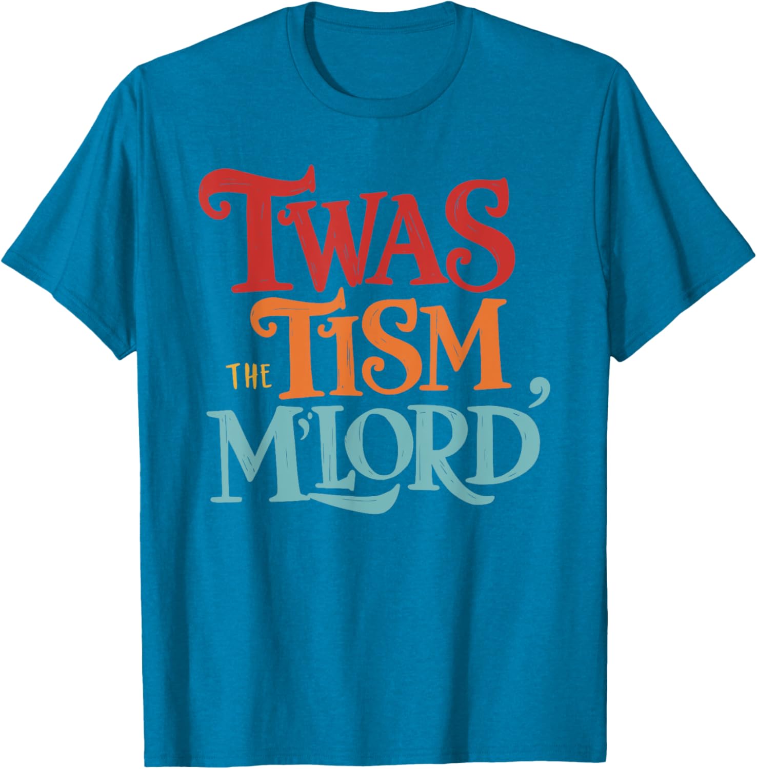 Vintage Style Twas the Tism M'Lord Black T-Shirt for Unisex Adults - 12