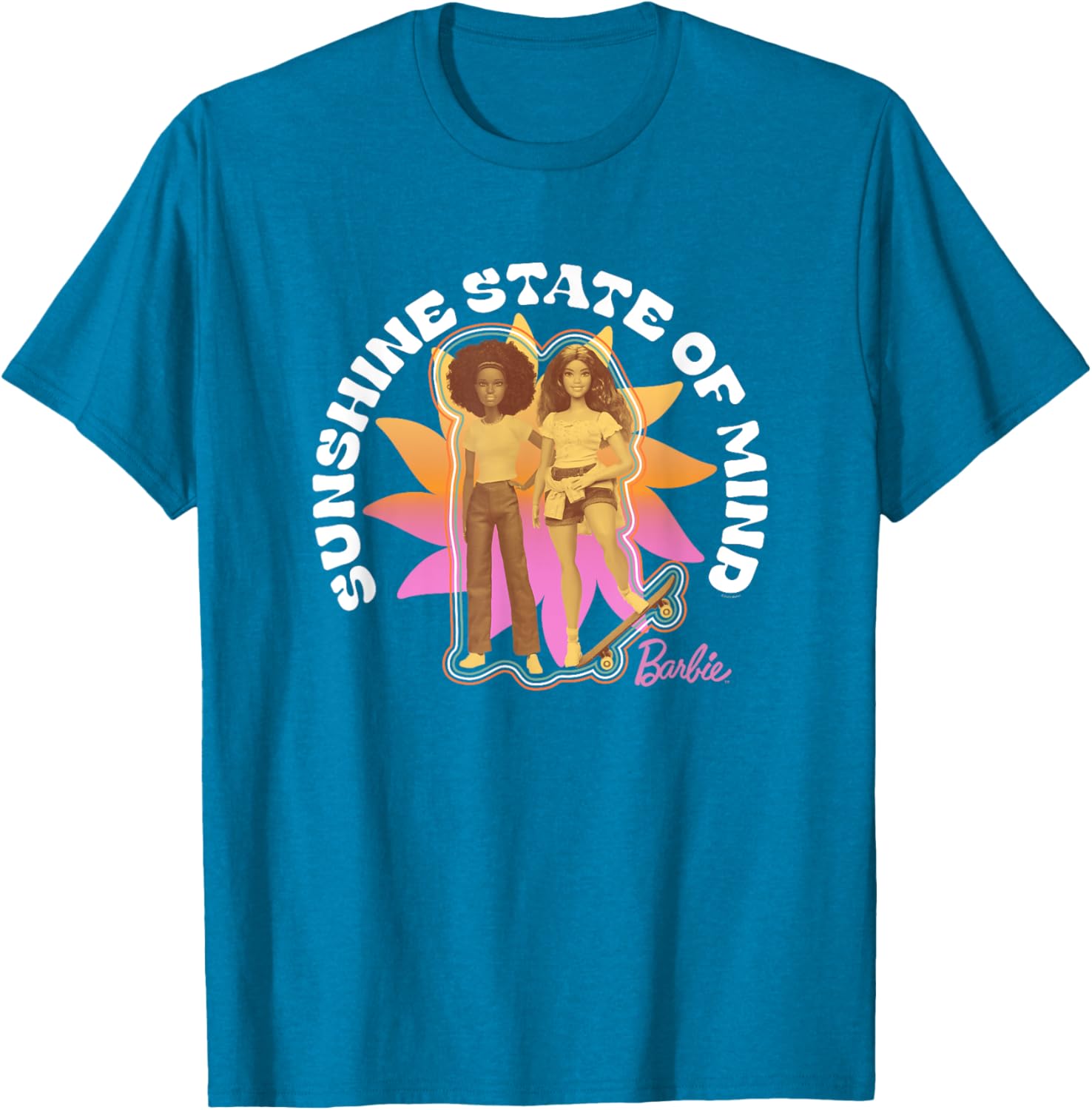 Barbie Sunshine State of Mind Let's Roll T-Shirt for Fun Trendy Style - 7