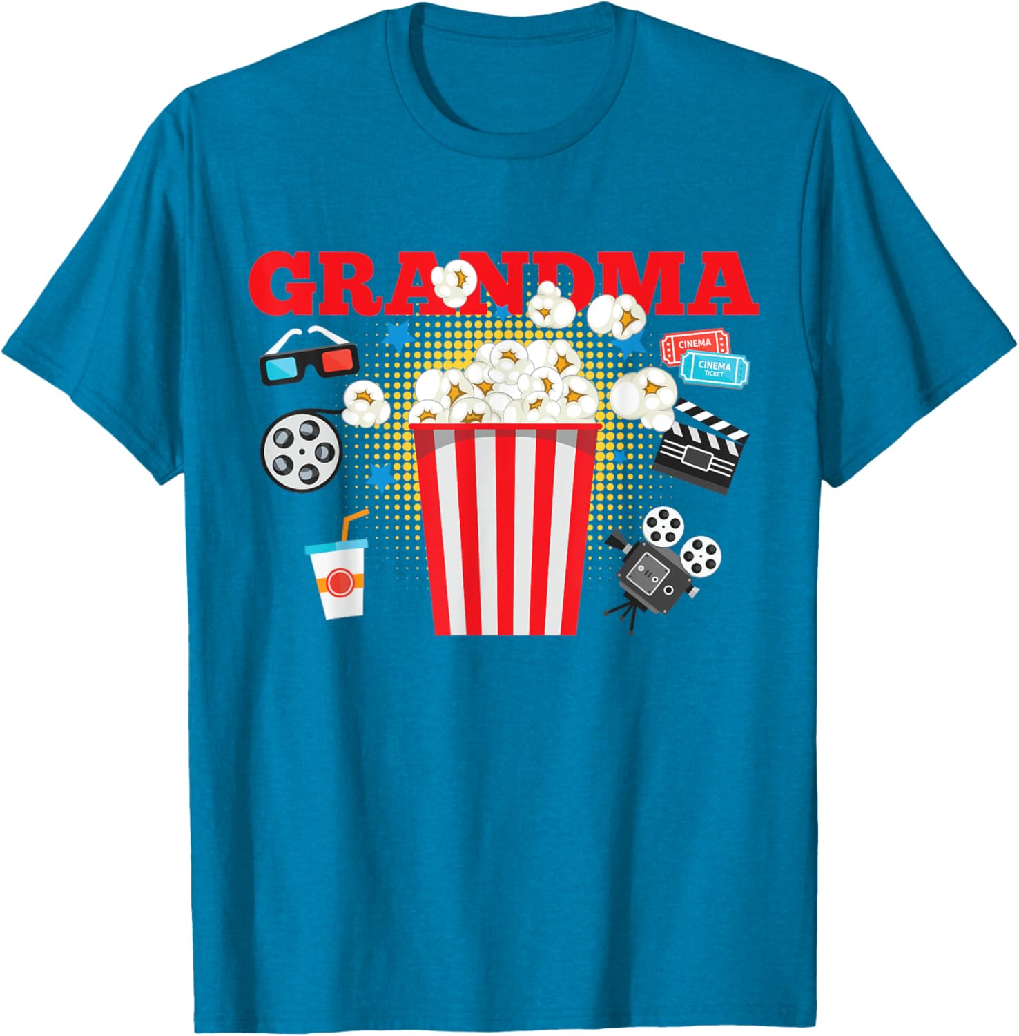 Grandma Movie Night Birthday Party T-Shirt for Fun Celebrations - 3