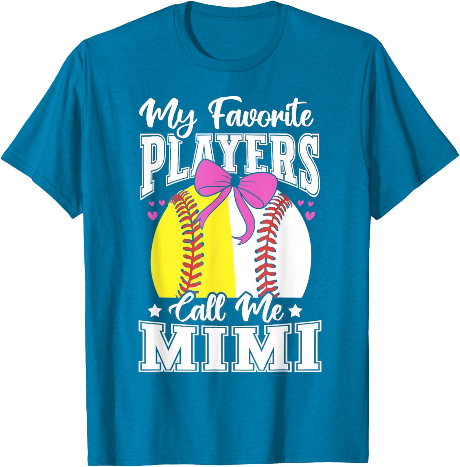 Baseball Grandma Favorite Softball Players Mimi Bow T-Shirt for Fans - 20