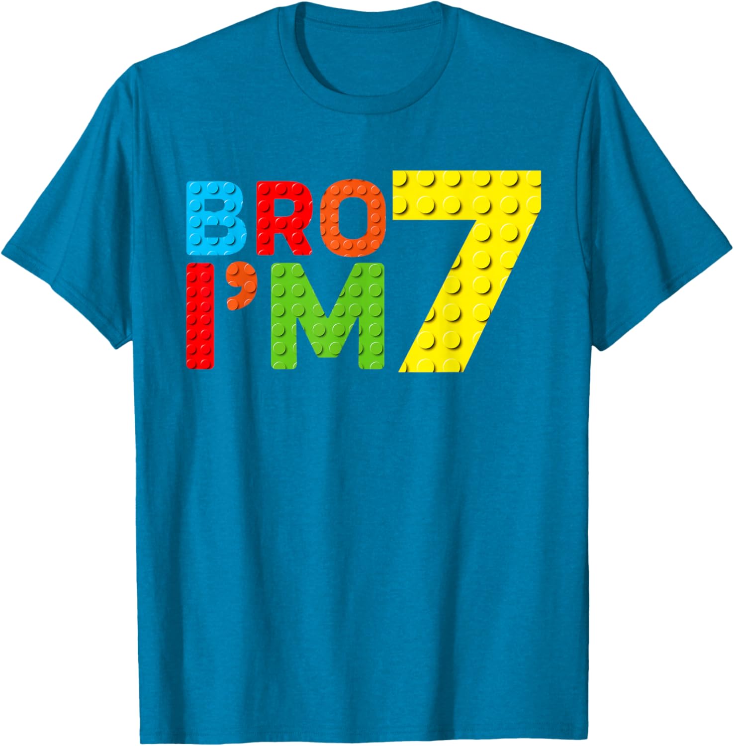 Adorable Boys 7th Birthday Building Block T-Shirt for Fun Celebration - 22