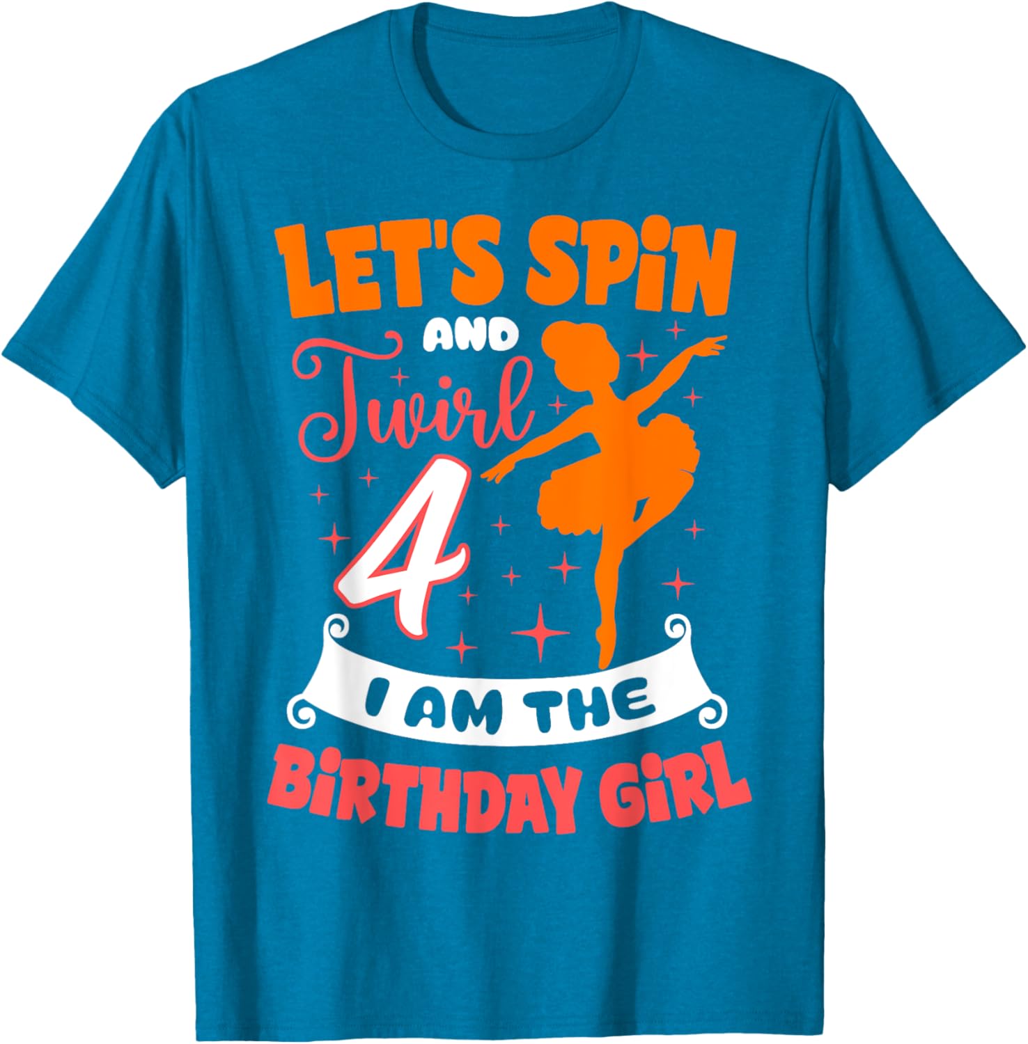 Ballerina Birthday Girl 4th Bday Pointe T-Shirt for Young Dancers - 17