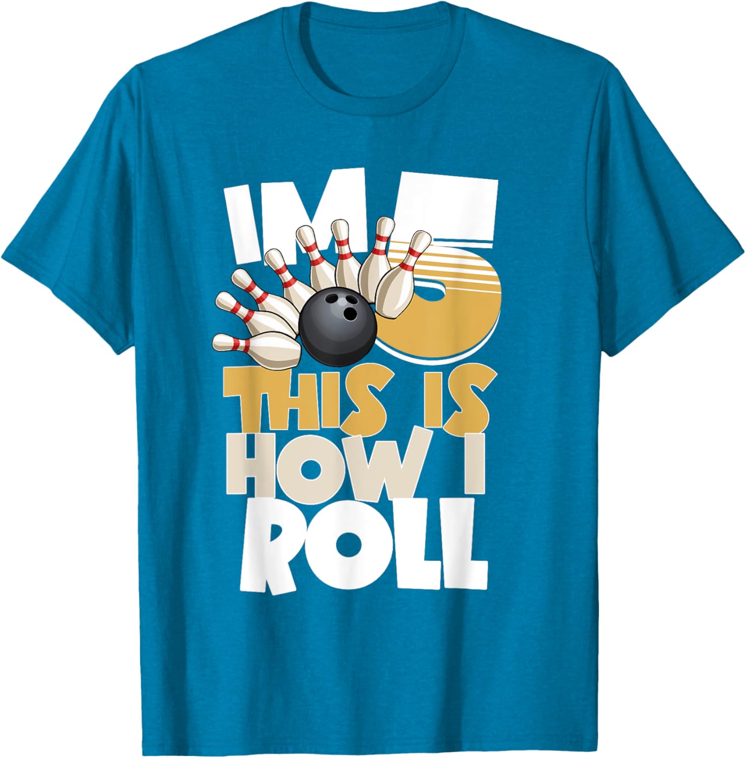 5th Birthday Bowling Shirt I'm 5 This is How I Roll for Kids - 12
