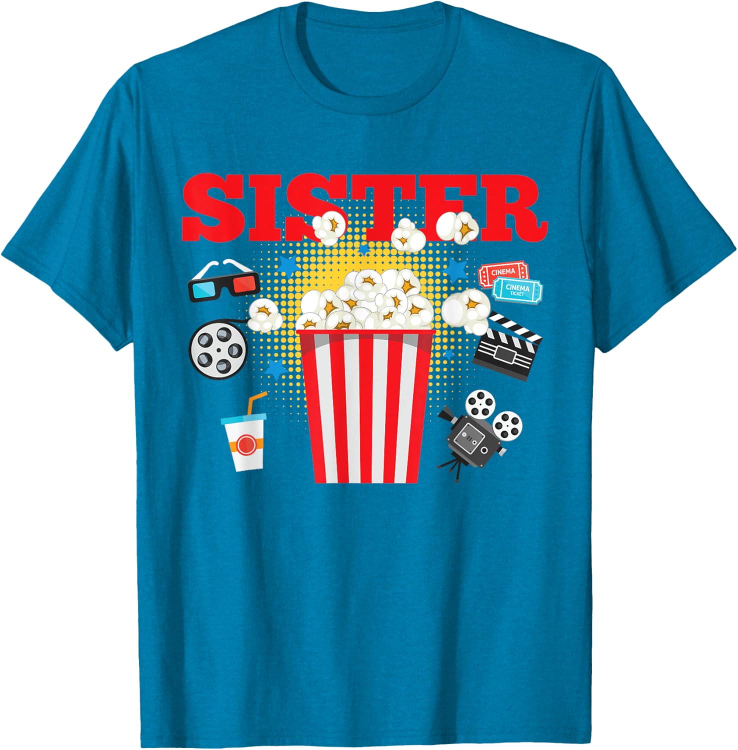 Sister Movie Night Party T-Shirt for Fun Birthday Celebrations - 12