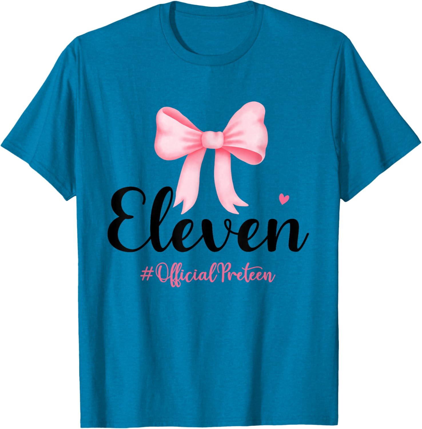 Birthday Girl Pink Coquette Bow T-Shirt for 11 Year Olds Aesthetic Style - 11