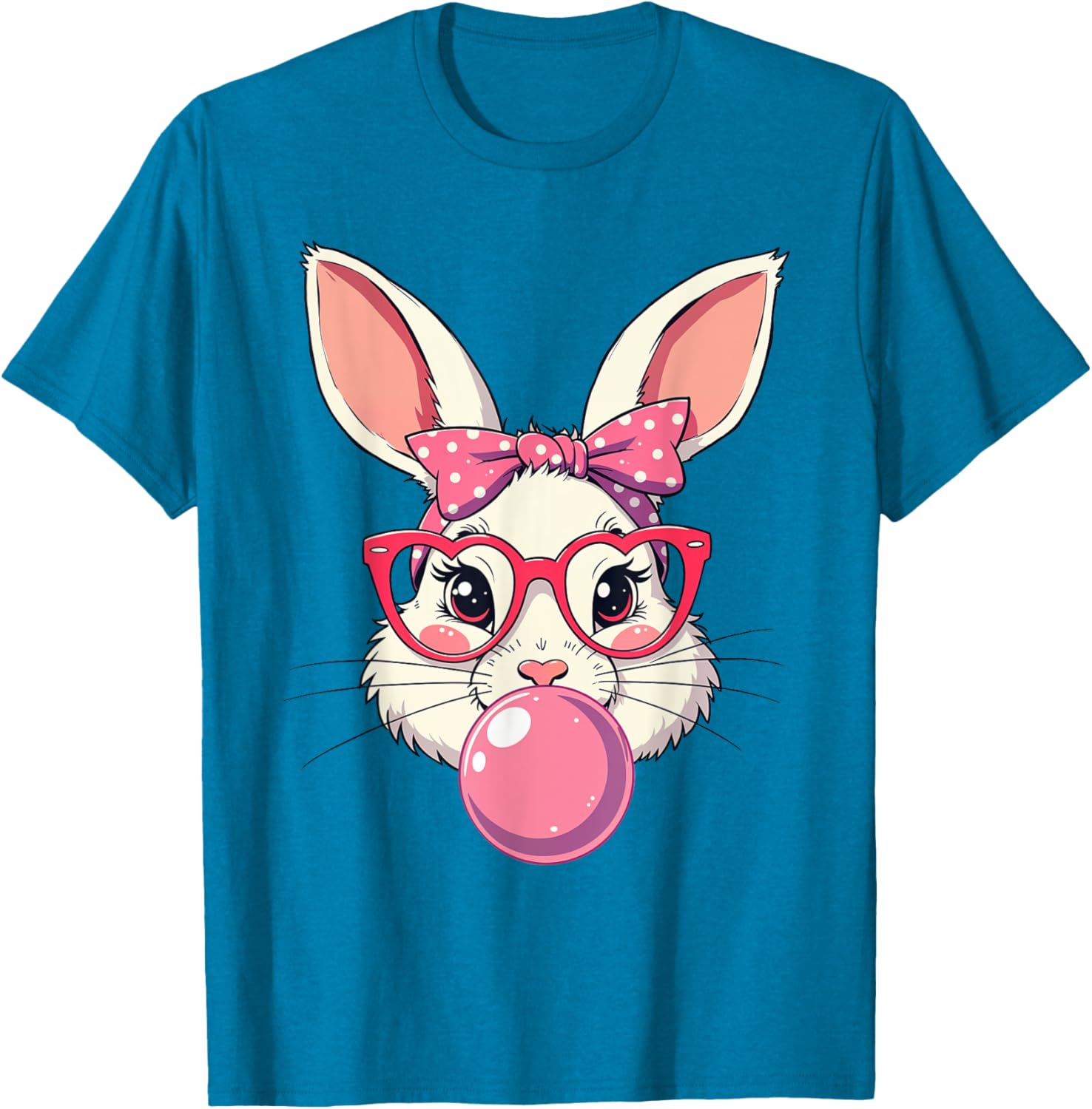 Cute Bunny Face Bow T-Shirt for Easter Fun - Kids and Adults Available - 14