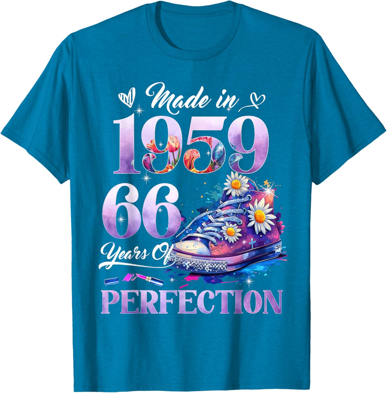 Floral 66th Birthday T-Shirt for Women Made in 1959 Unique Gift - 22