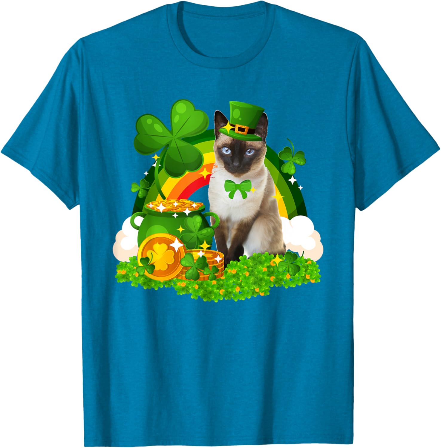 Adorable Leprechaun Siamese Cat St Patrick's Day T-Shirt for Cat Lovers - 8