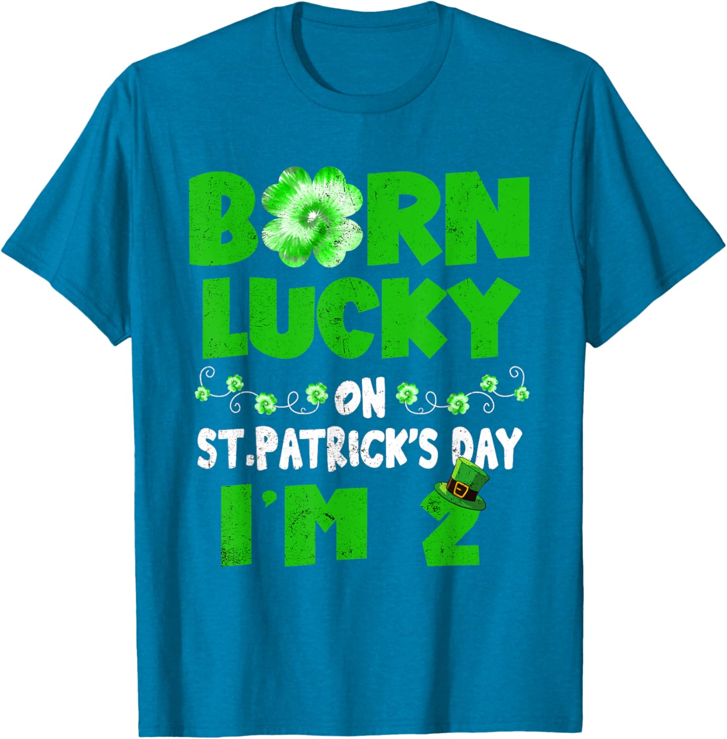 Born Lucky St. Patrick's Day 2nd Birthday T-Shirt for Kids - 5