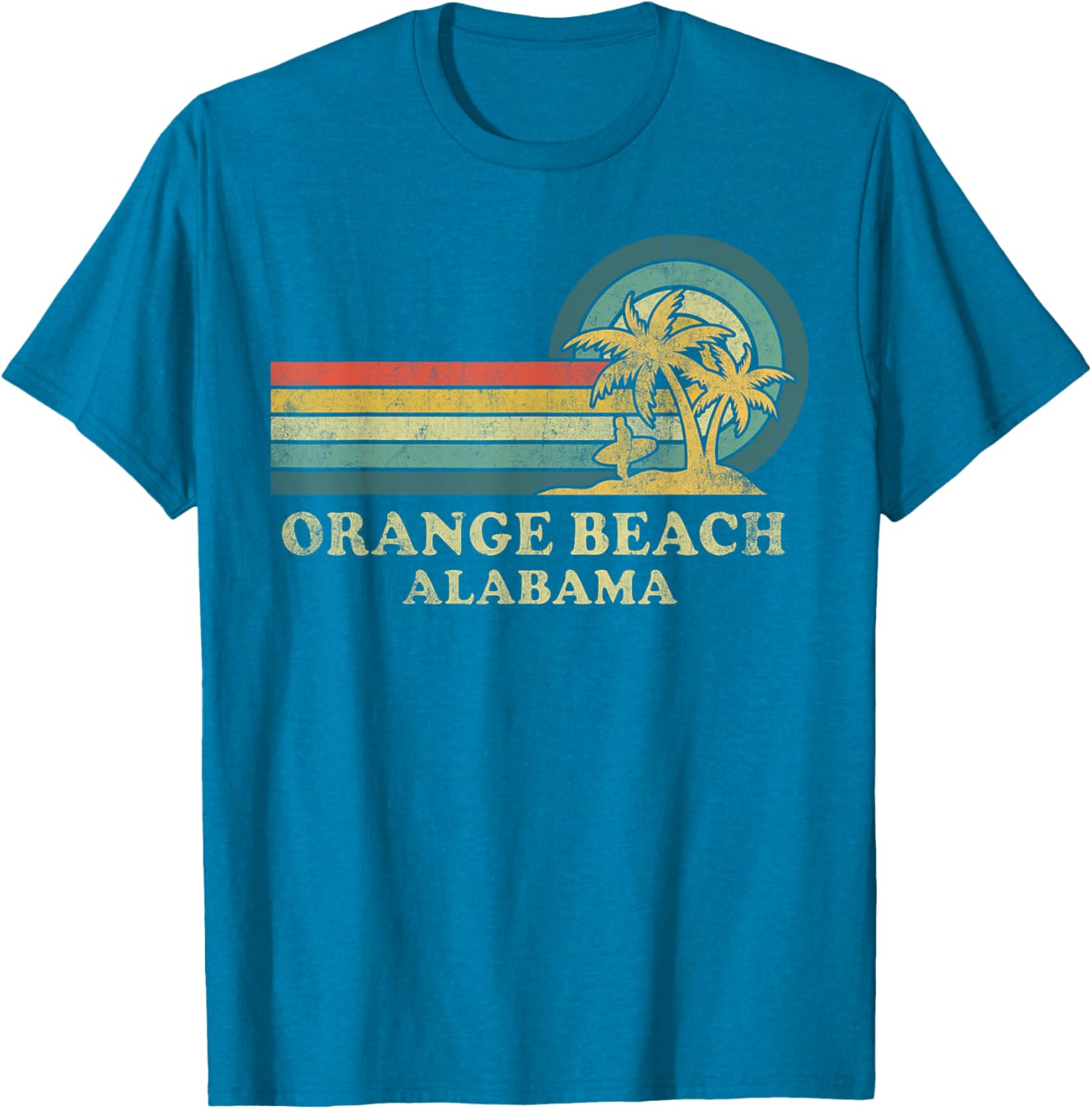 Vintage Palm Tree T-Shirt for Family Vacations in Orange Beach Alabama - 1
