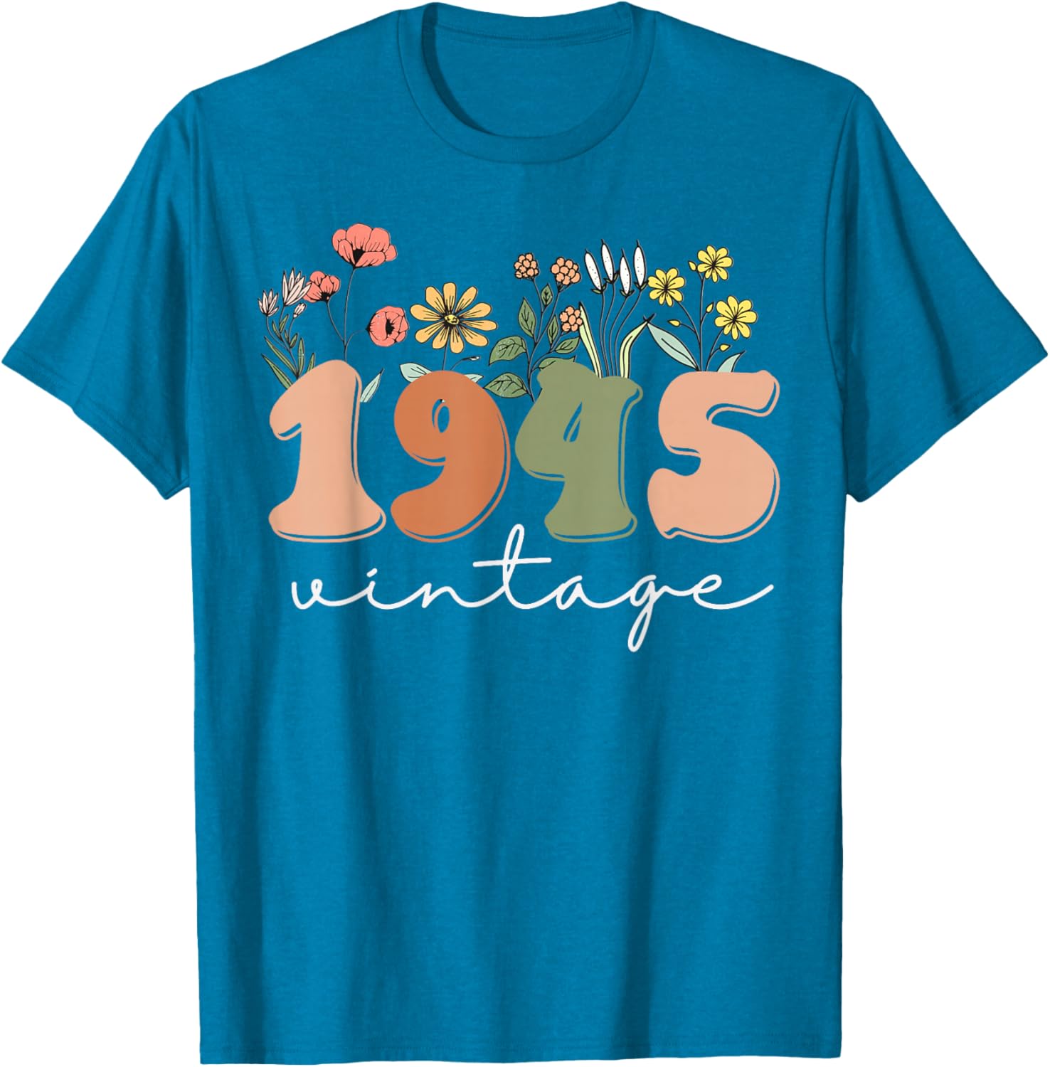 Vintage 1945 80th Birthday Wildflower Tee for Women - Unique Gift Idea - 7