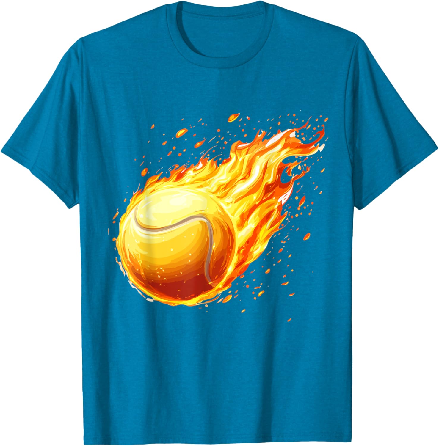 Burning Tennis Ball Fire Tee for Passionate Tennis Players - 11