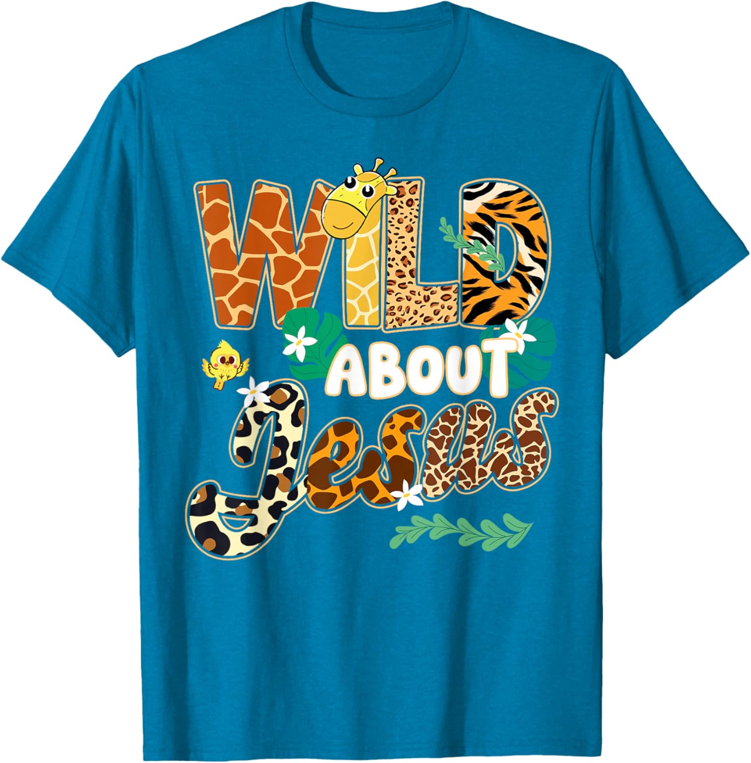 Wild About Jesus Kids T-Shirt with Fun Leopard Zebra Print Design - 11