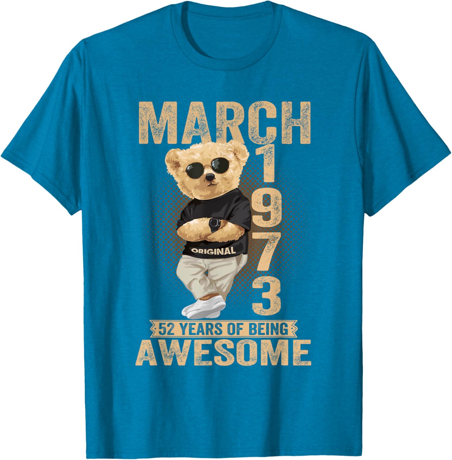 Awesome 1973 Teddy Bear T-Shirt for March 52nd Birthday Celebration - 17