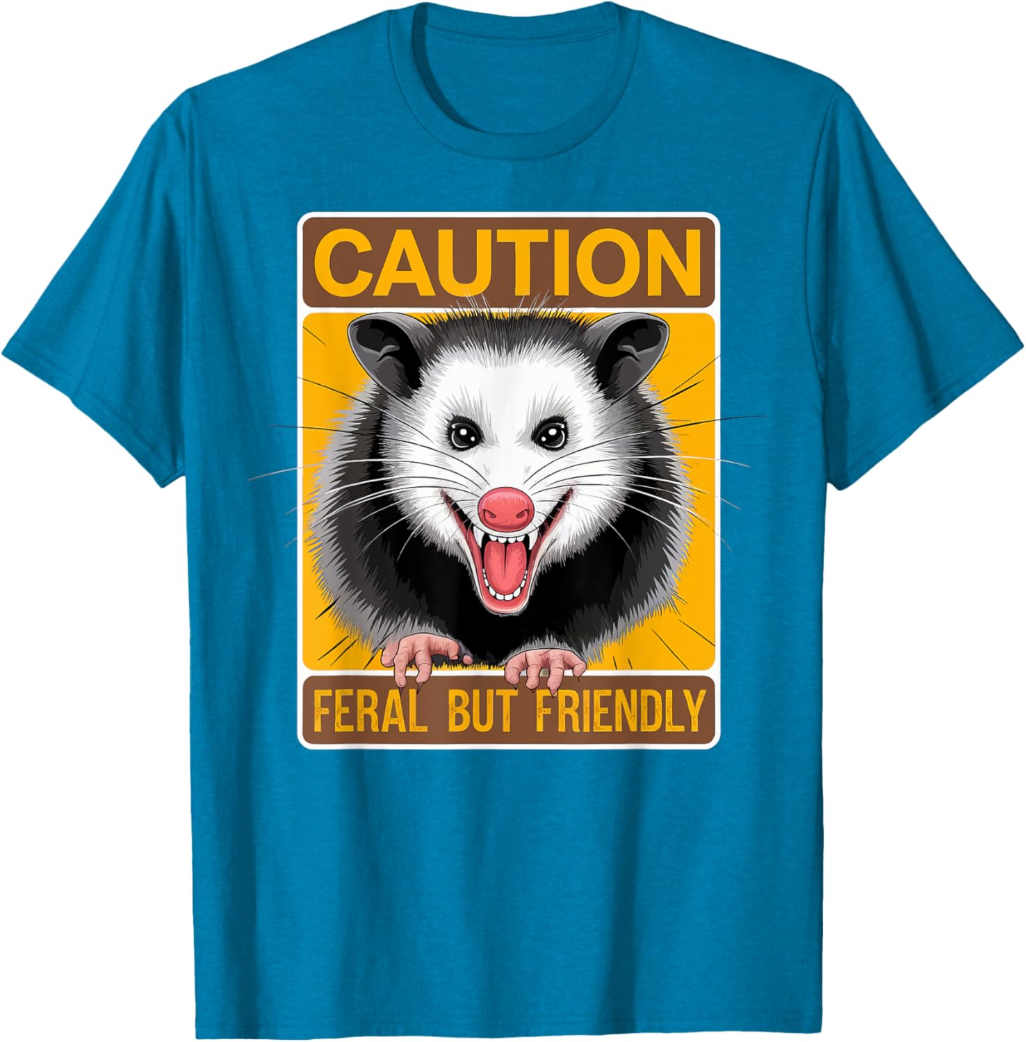 Caution Feral But Friendly Opossum T-Shirt for Animal Lovers - 4