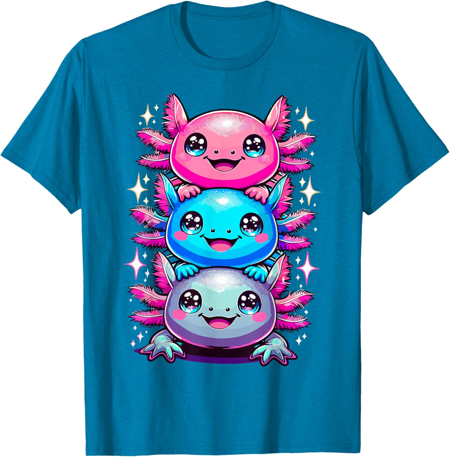 Colorful Axolotl Art T-Shirt for Nature Lovers and Animal Enthusiasts - 17