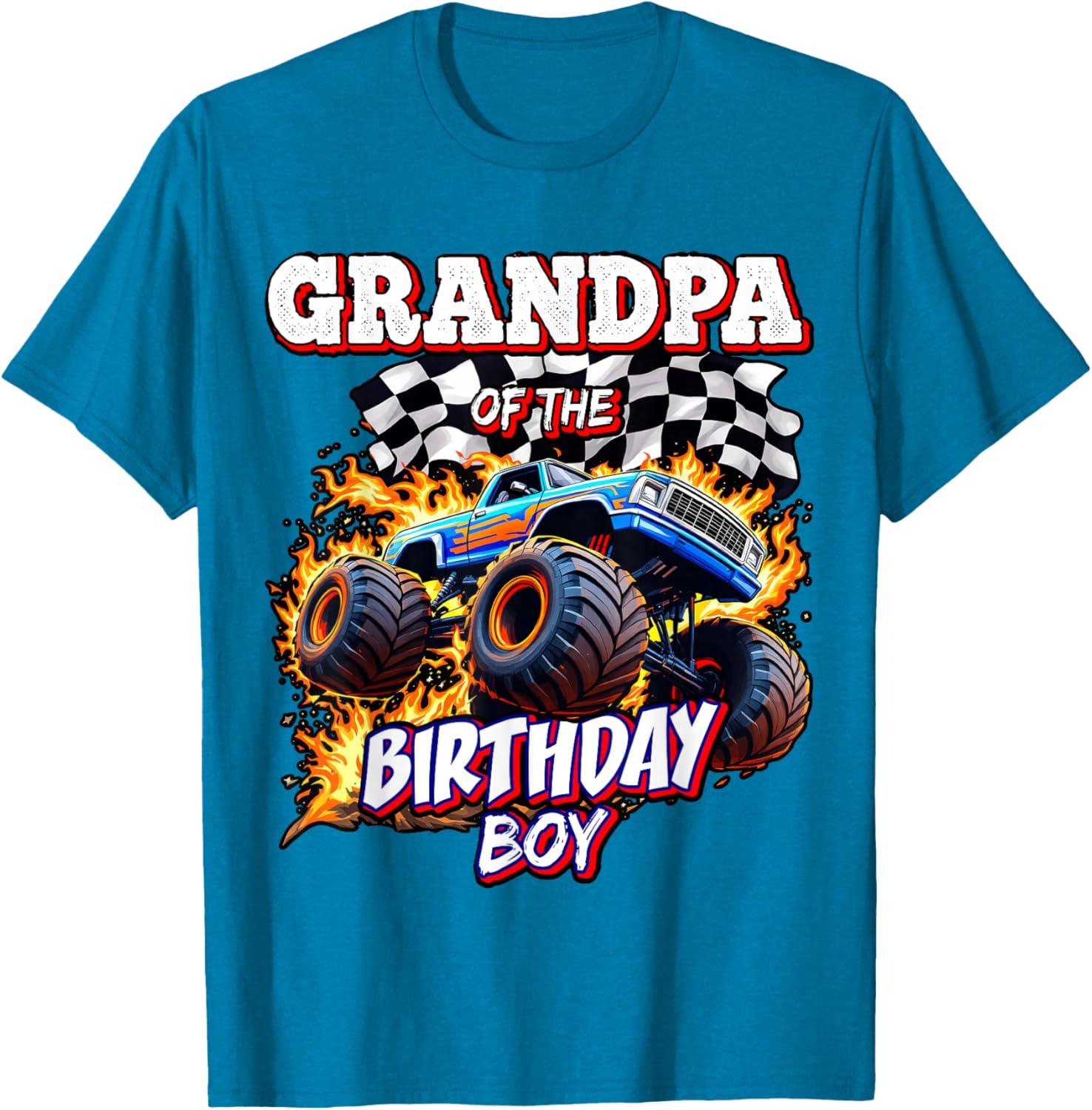 Grandpa of the Birthday Boy Monster Truck T-Shirt for Fun Celebrations - 14