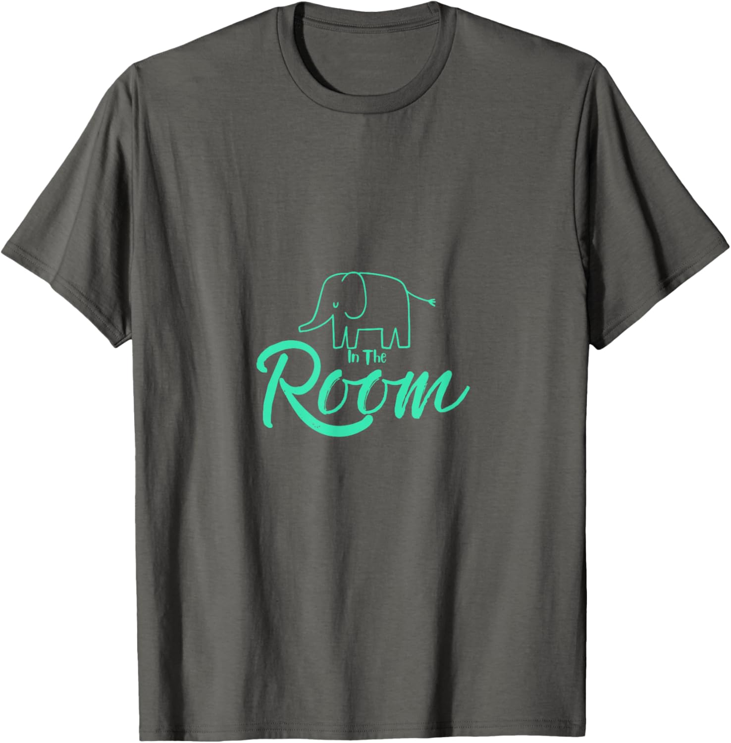 Unisex Elephant in the Room Tee Black Cotton Blend Short Sleeve T-Shirt - 20