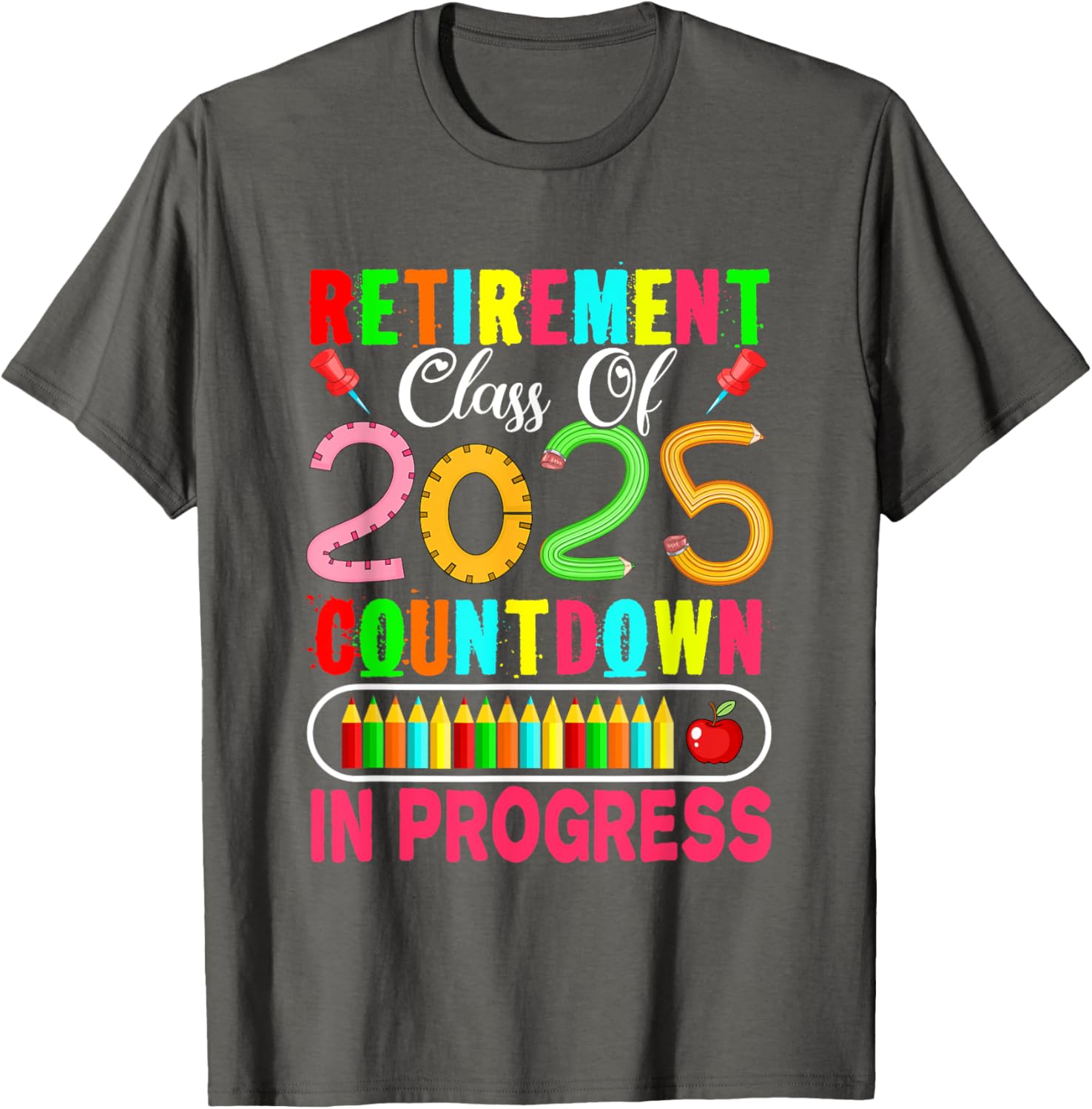 Colorful Retirement Class Of 2025 Countdown T-Shirt for Celebrations - 20