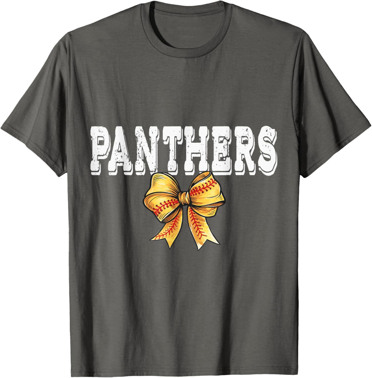 Coquette Panther Softball Game Day Bow T-Shirt for Team Spirit and Style - 10
