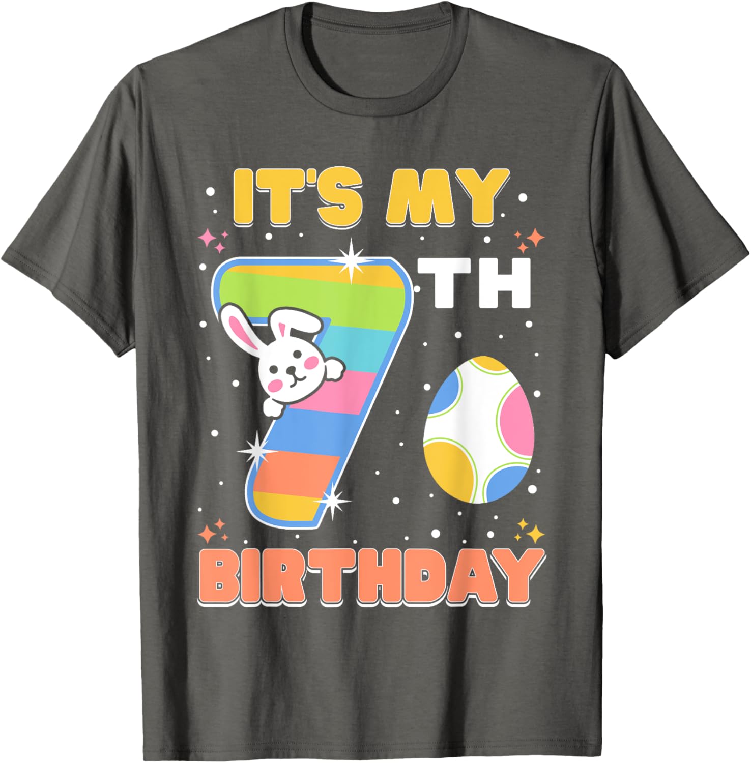 It's My 7th Birthday Easter Bunny T-Shirt for Kids Fun Gift - 6
