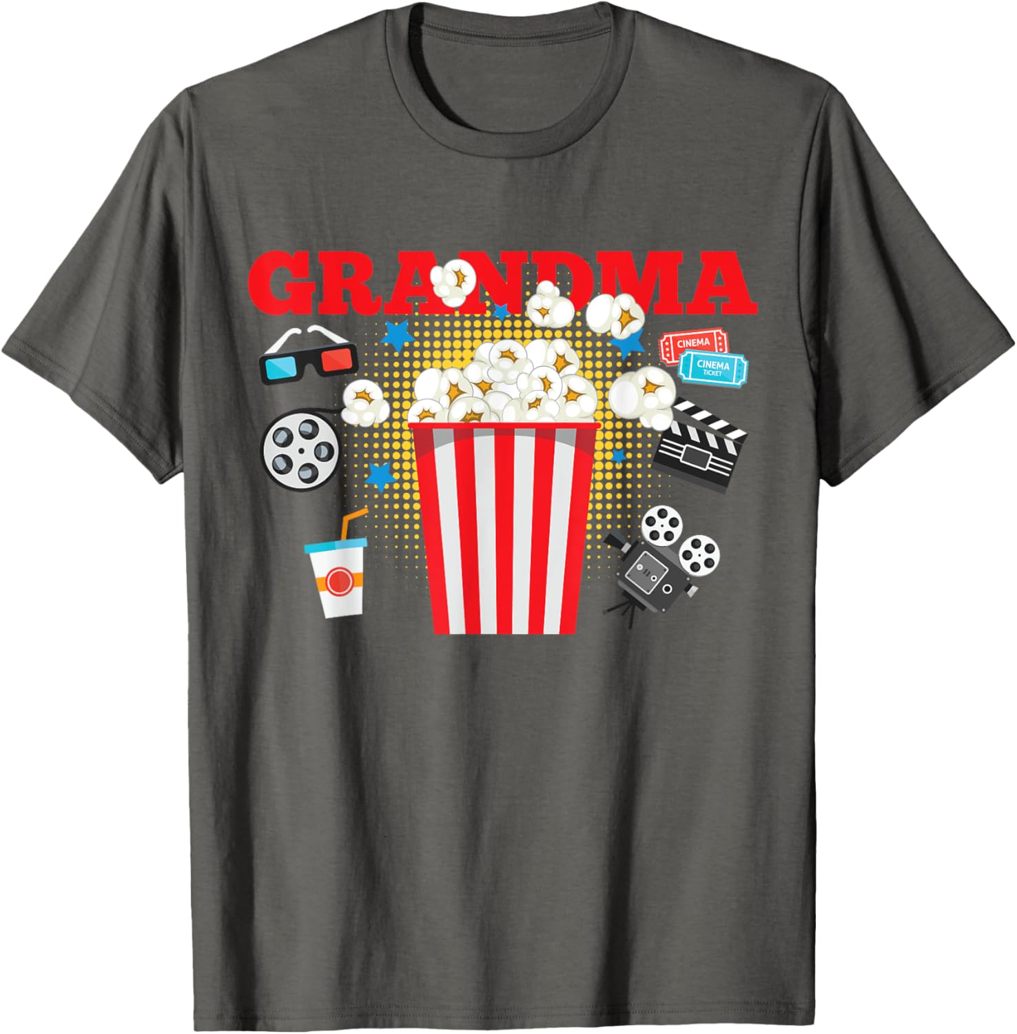 Grandma Movie Night Birthday Party T-Shirt for Fun Celebrations - 9