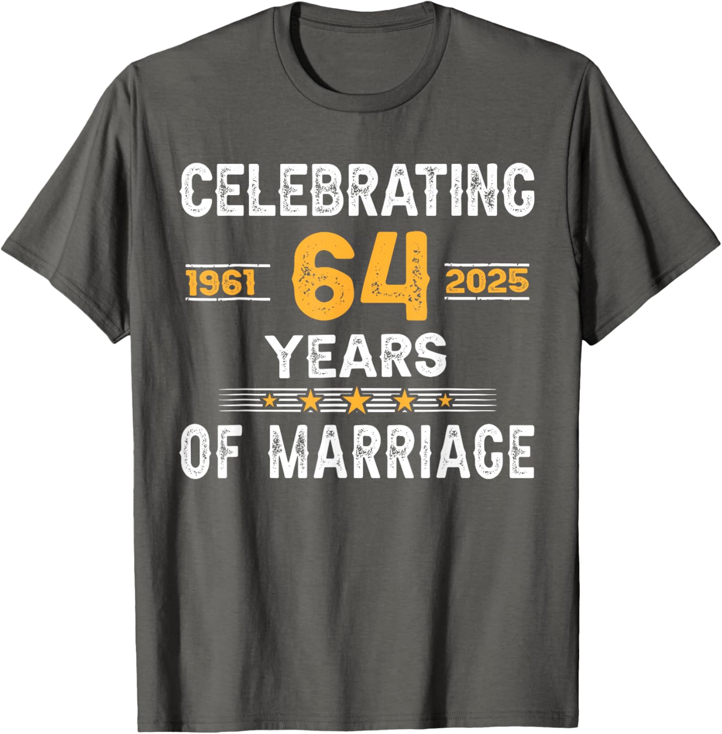 64th Wedding Anniversary T-Shirt for Couples Celebrating 64 Years of Love - 3