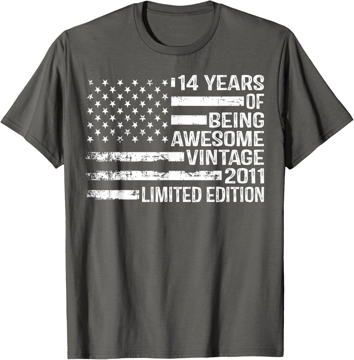 Vintage American Flag T-Shirt for 14th Birthday Celebration - 14 Years Old - 11